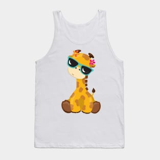 Cute Giraffe, Giraffe With Sunglasses, Cute Animal Tank Top